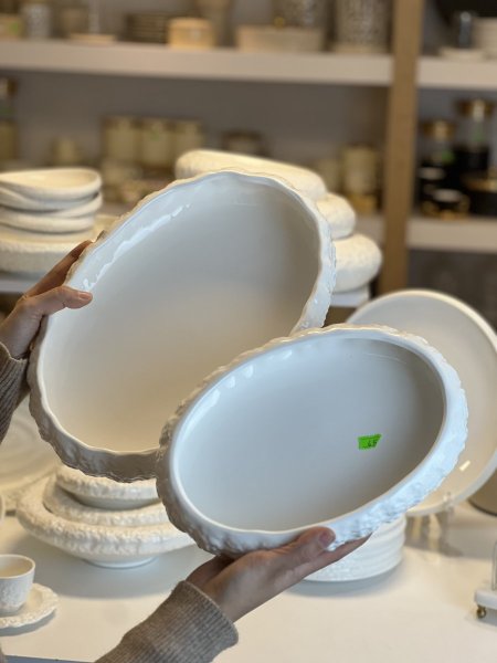 طقم جاطات بيضاوي قطعتين